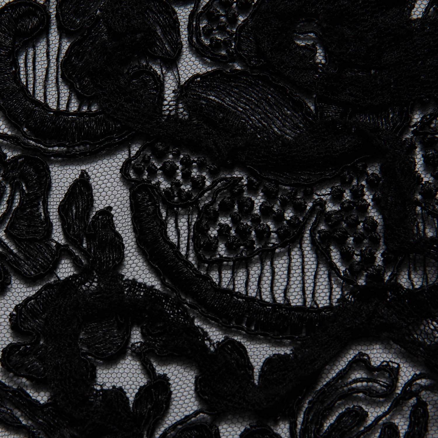 Tulle Lace Fabric Embroidery with Tape Work and Intricate Design 52" Wide | Exquisite Fabric