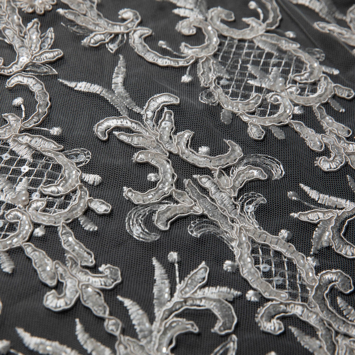 Tulle Lace Fabric Embroidered with Beautifully Intricate Design 52" Wide | Exquisite Fabric