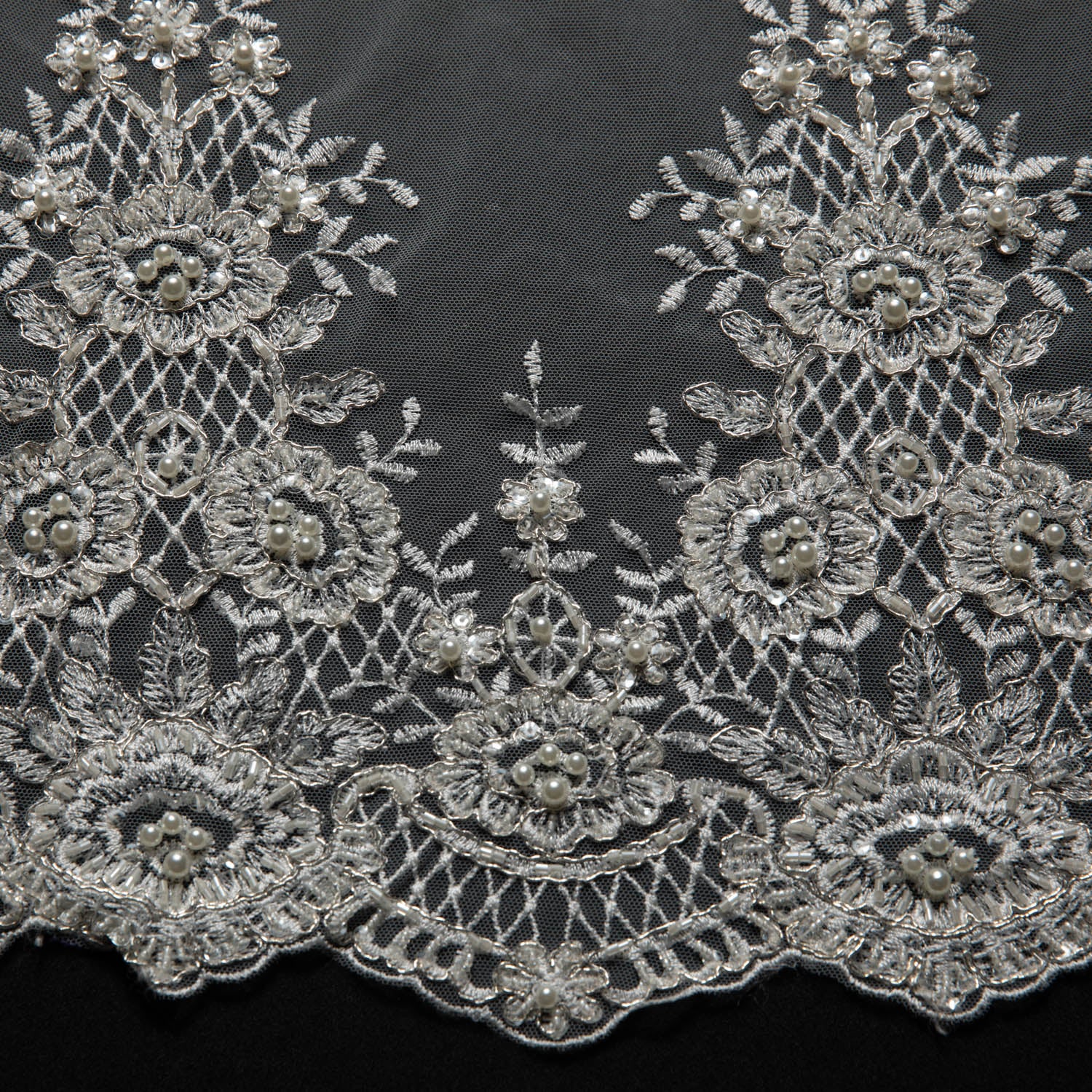Embroidered Tulle Lace Fabric with Exquisite Design 50/52" Wide | Exquisite Fabric