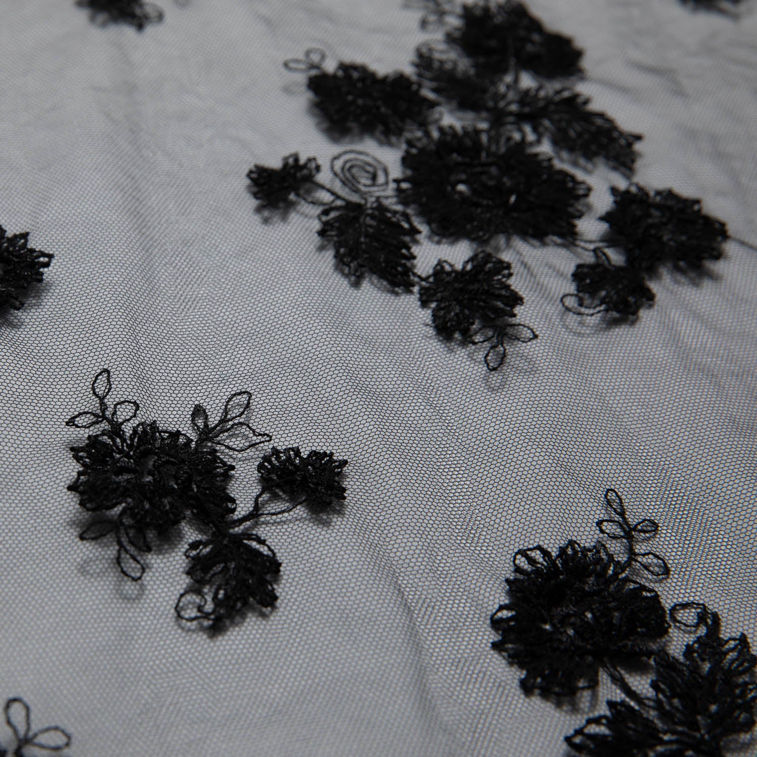 Soft Tulle Lace Fabric Embroidered with Elegant Floral Design 52" Wide | Exquisite Fabric