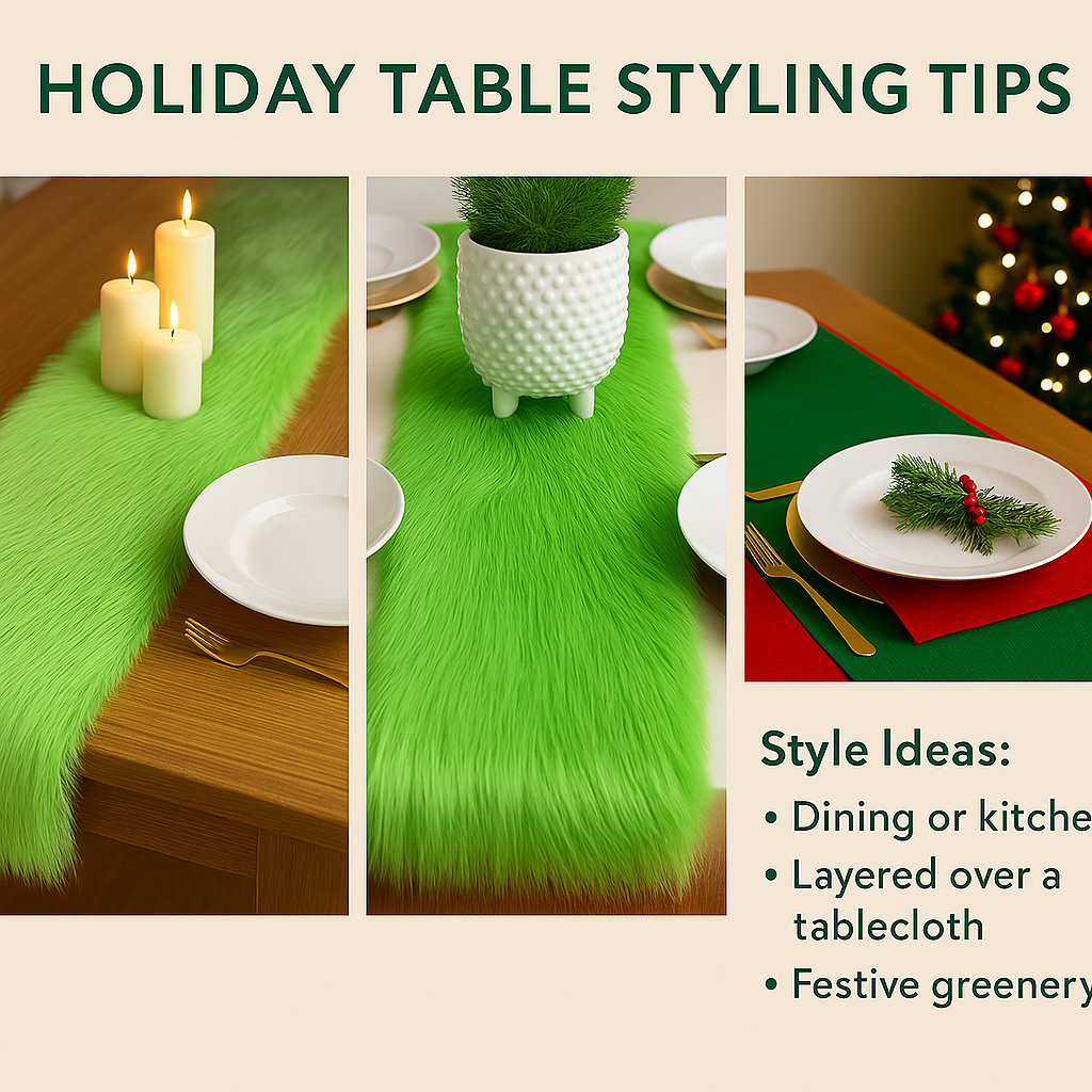 White Faux Fur Table Runners - Elegant Decor for Every Occasion