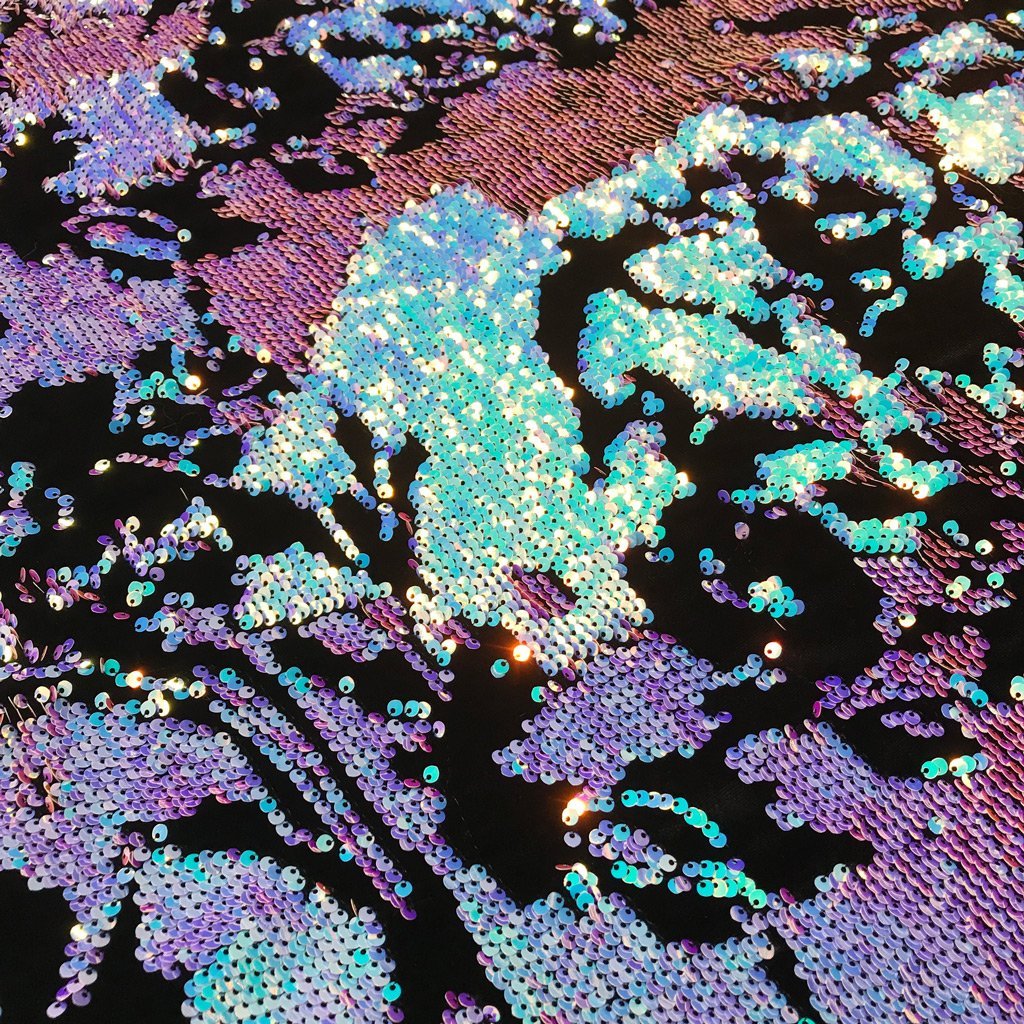 Flashback Stretch Velvet Flip Sequin Fabric | Blue Moon Fabrics