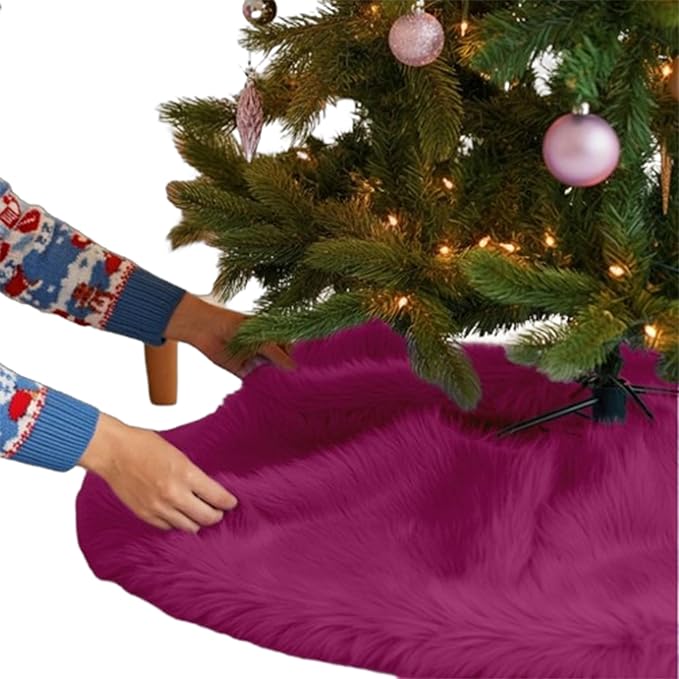 Premium Faux Fur Christmas Tree Skirt - 48 Inch | Luxurious Decoration