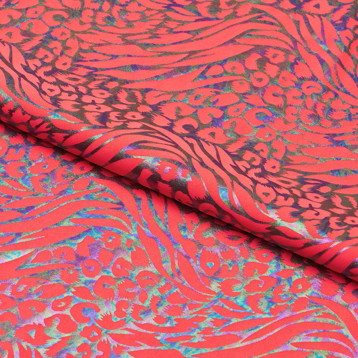 Funky Leopard Hologram Spandex Fabric | Blue Moon Fabrics