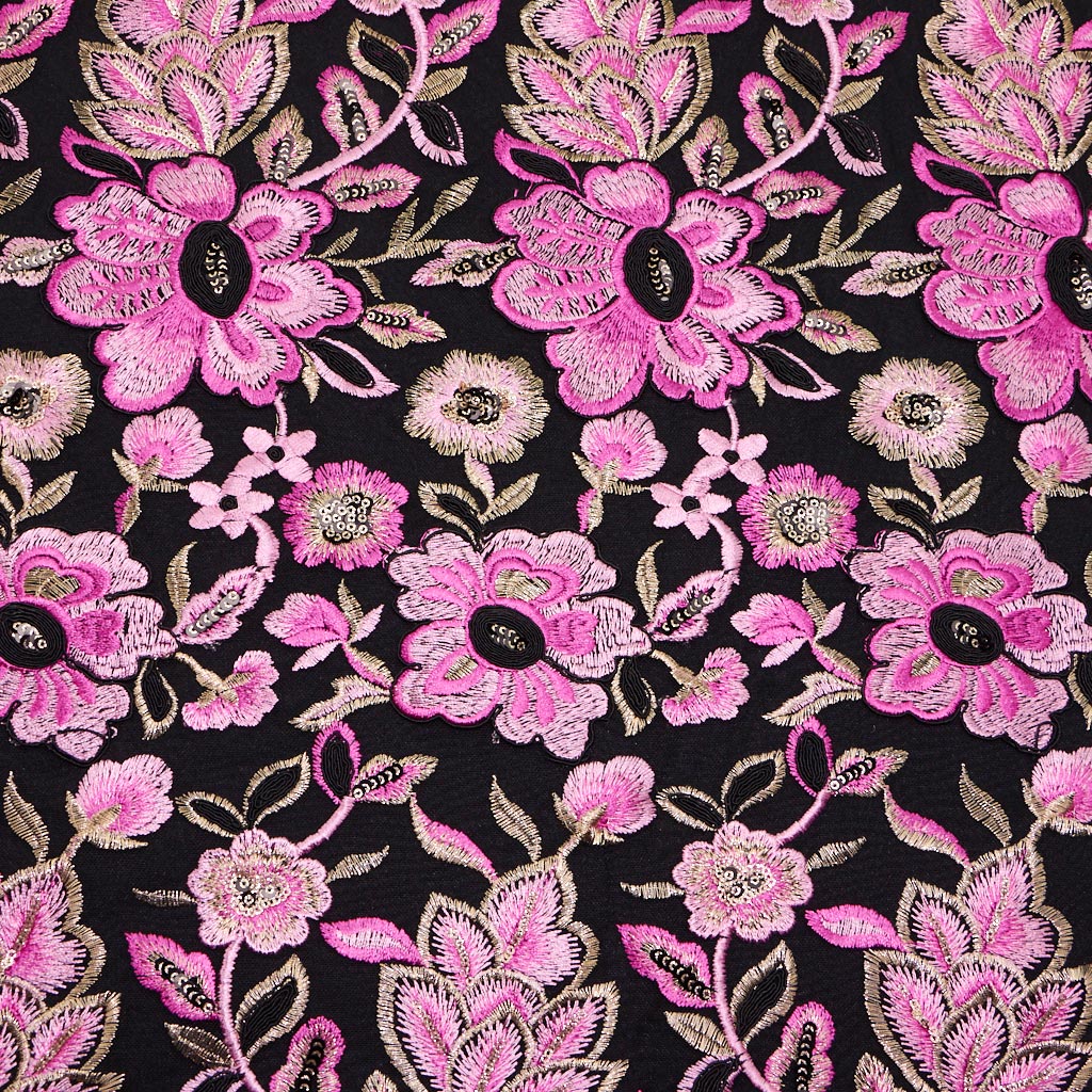 Genevieve Embroidered Mesh Fabric | Blue Moon Fabrics