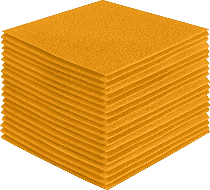 Acrylic Felt Craft Sheet Packs – Gold | 100% Soft Felt for DIY & Craft