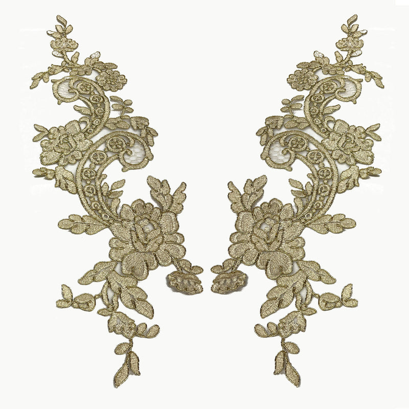 Corded Floral Lace Applique Embellishment for Bridal, Quinceañera Gown, Dance | Lace USA - 96434W