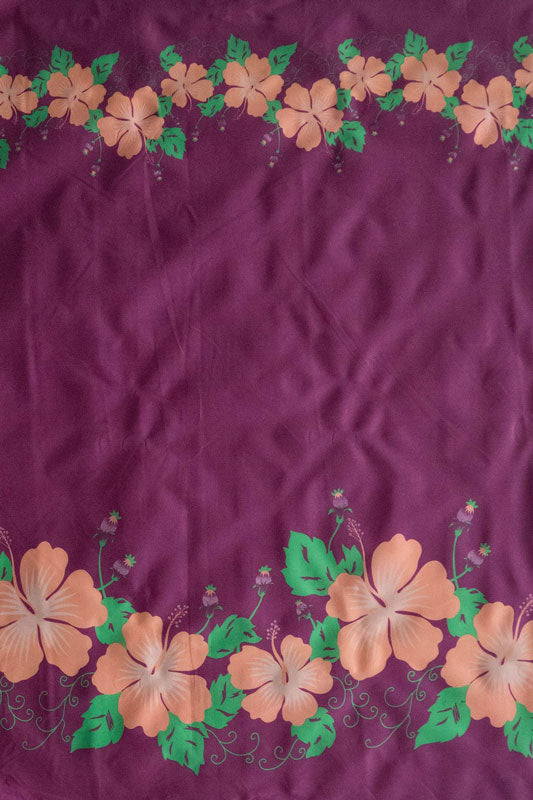 Hibiscus Flowers Double Border Polyester Fabric | Islands Fabric