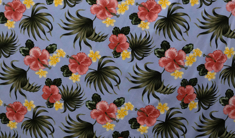 Hibiscus Plumerias Palm & Elephant Ear leaves Upholstery Fabric | Islands Fabric