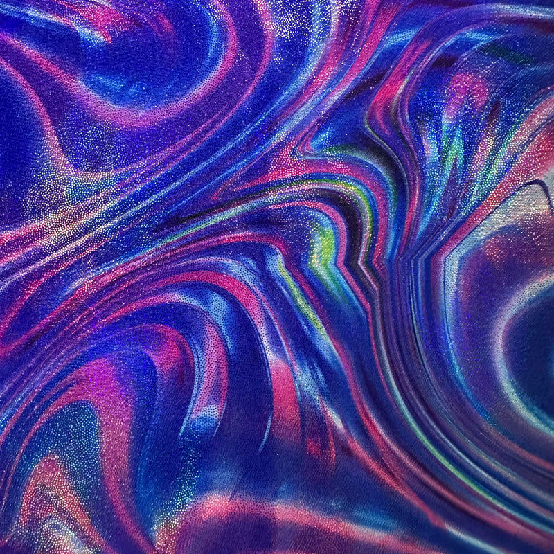 Volcano Abstract Rainbow Stretch Poly Spandex Digital Print Fabric | Spandex Palace