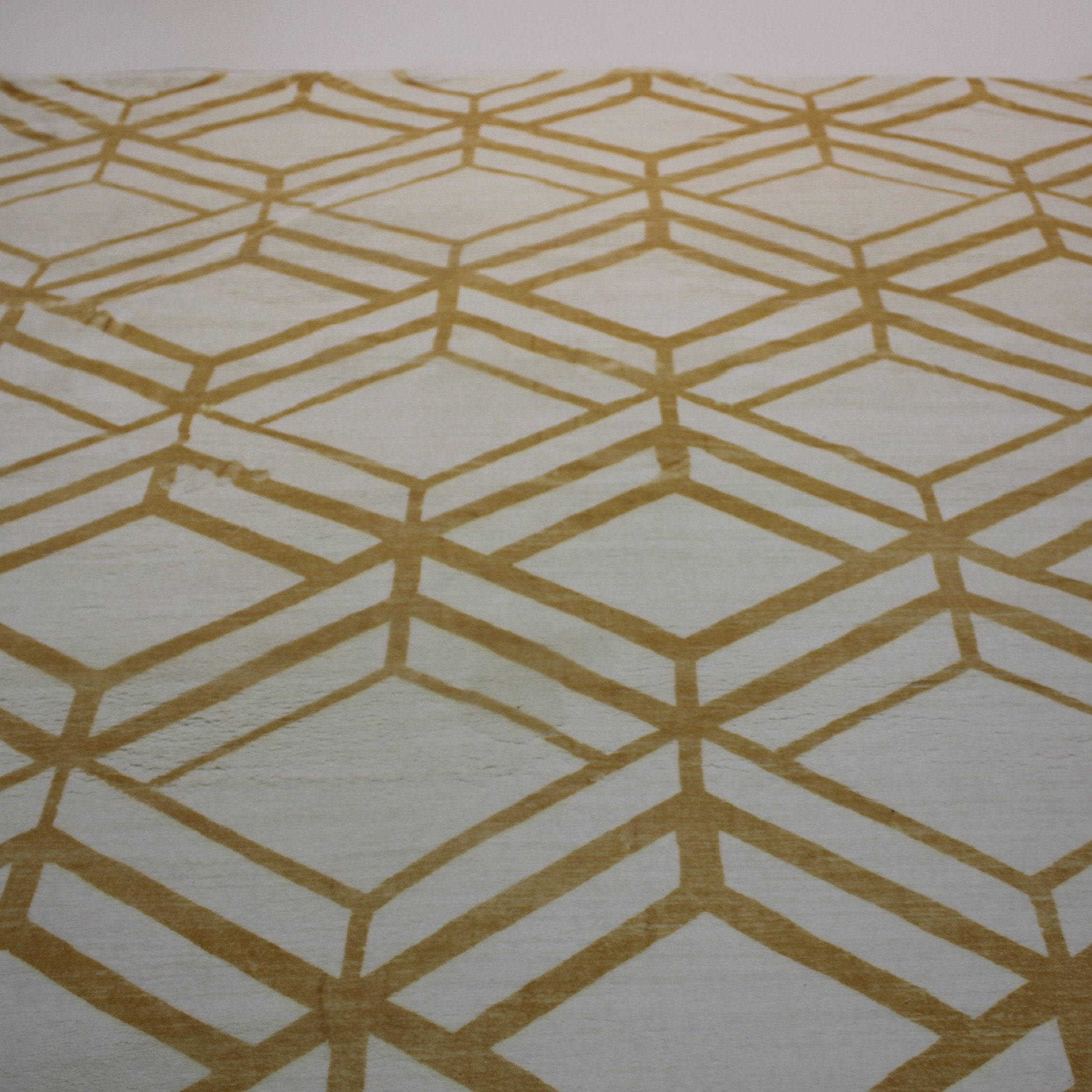 Mosaic Floral Leaf Lines Soft Print Cozy Faux Fur Carpet/Area Rug