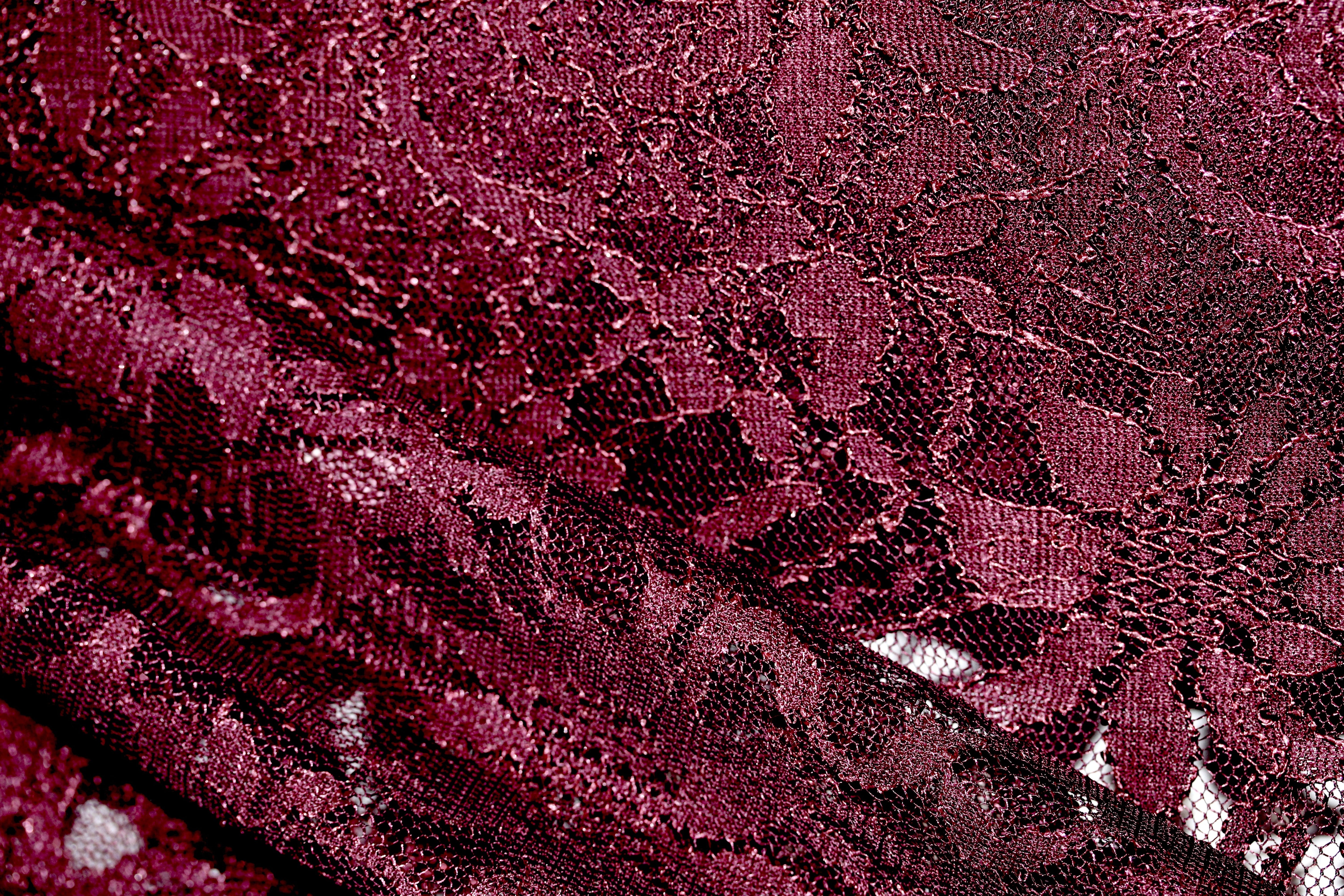 EMBROIDERED 3D FLORAL LACE ULTRA SOFT FABRIC BURGUNDY 59" WIDE BY THE YARD