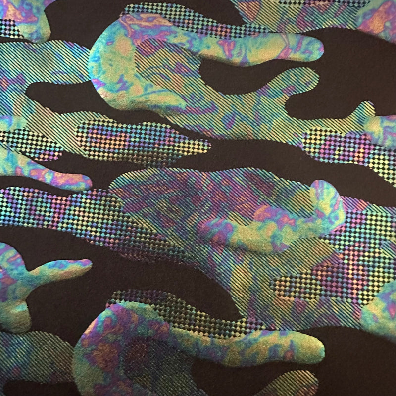 Army Stealth Foil Poly Spandex Stretch Fabric | Spandex Palace