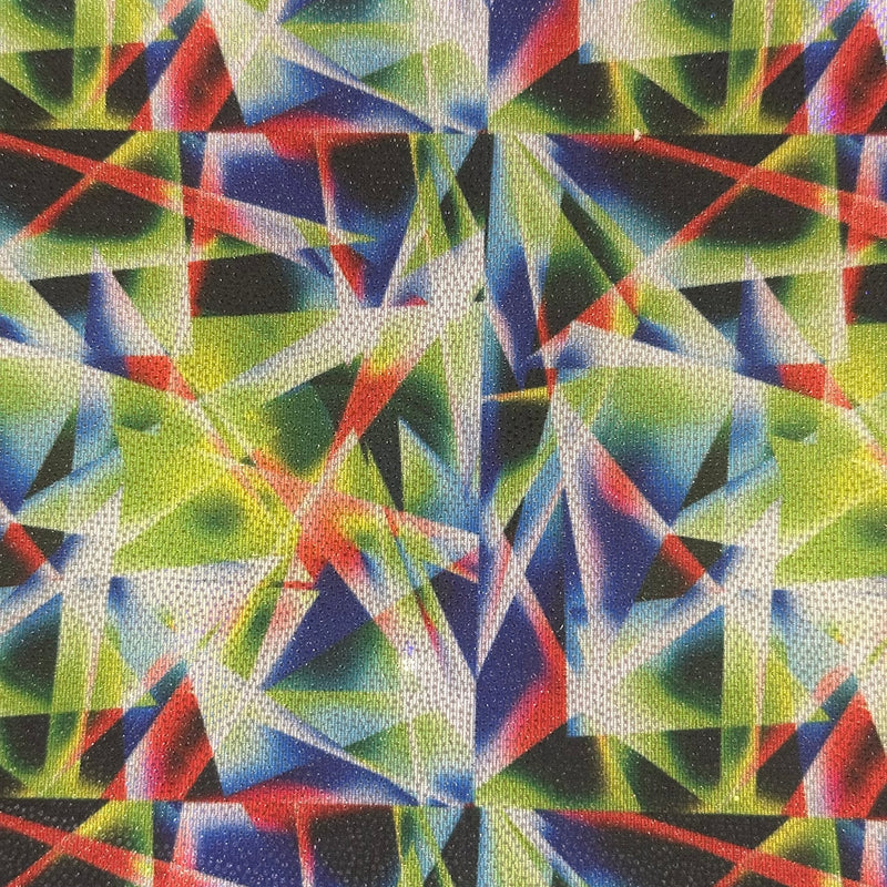 Geometric 4-Way Poly Spandex Digital Hologram Fabric | Spandex Fabric