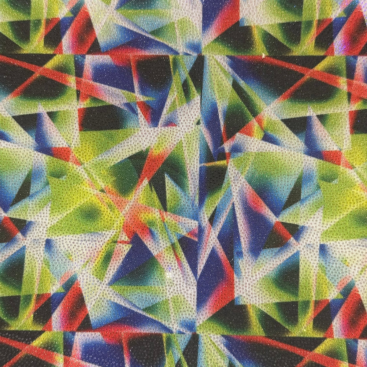 Geometric 4-Way Poly Spandex Digital Hologram Fabric | Spandex Fabric