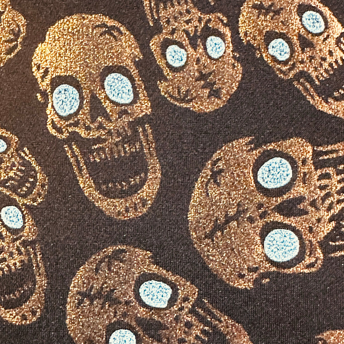 4-Way Skull Double Foil Print Stretch Nylon Fabric | Spandex Palace