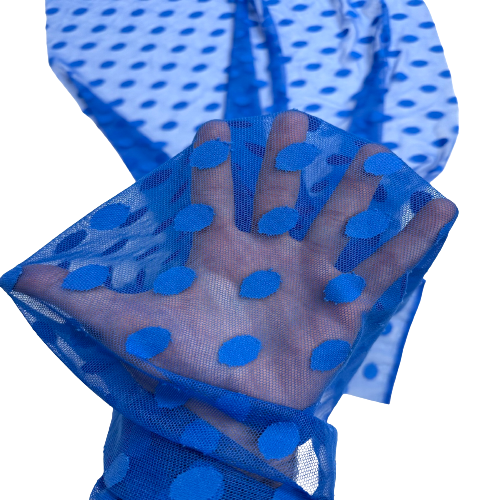 Flocked Polka Dot Mesh Fabric