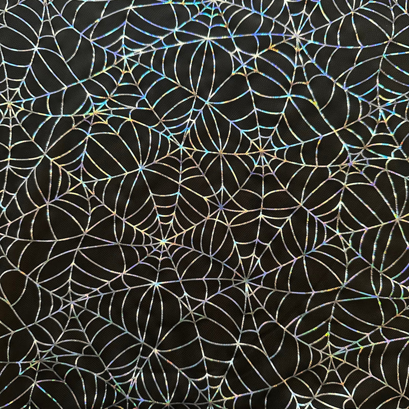 Spiderweb 2-Way Spandex Mesh Holo Print Fabric | Spandex Palace