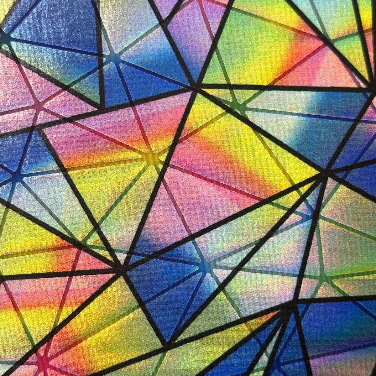 Triangle 4-Way Multi Radiant Foil Poly Stretch Fabric | Spandex Palace