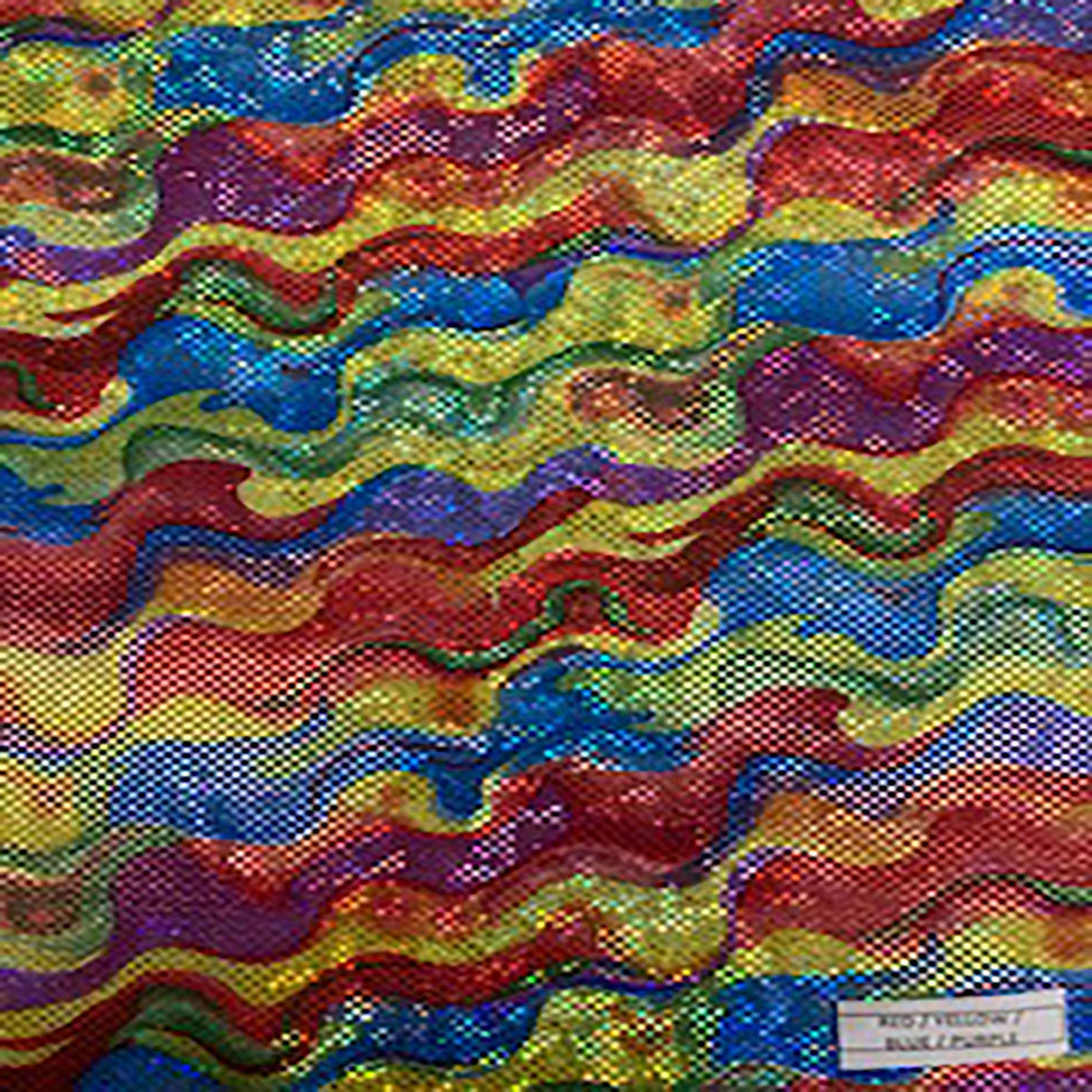 Vibrant Water Canon Foil Print 4-Way Tricot Polyester Fabric | Spandex Palace