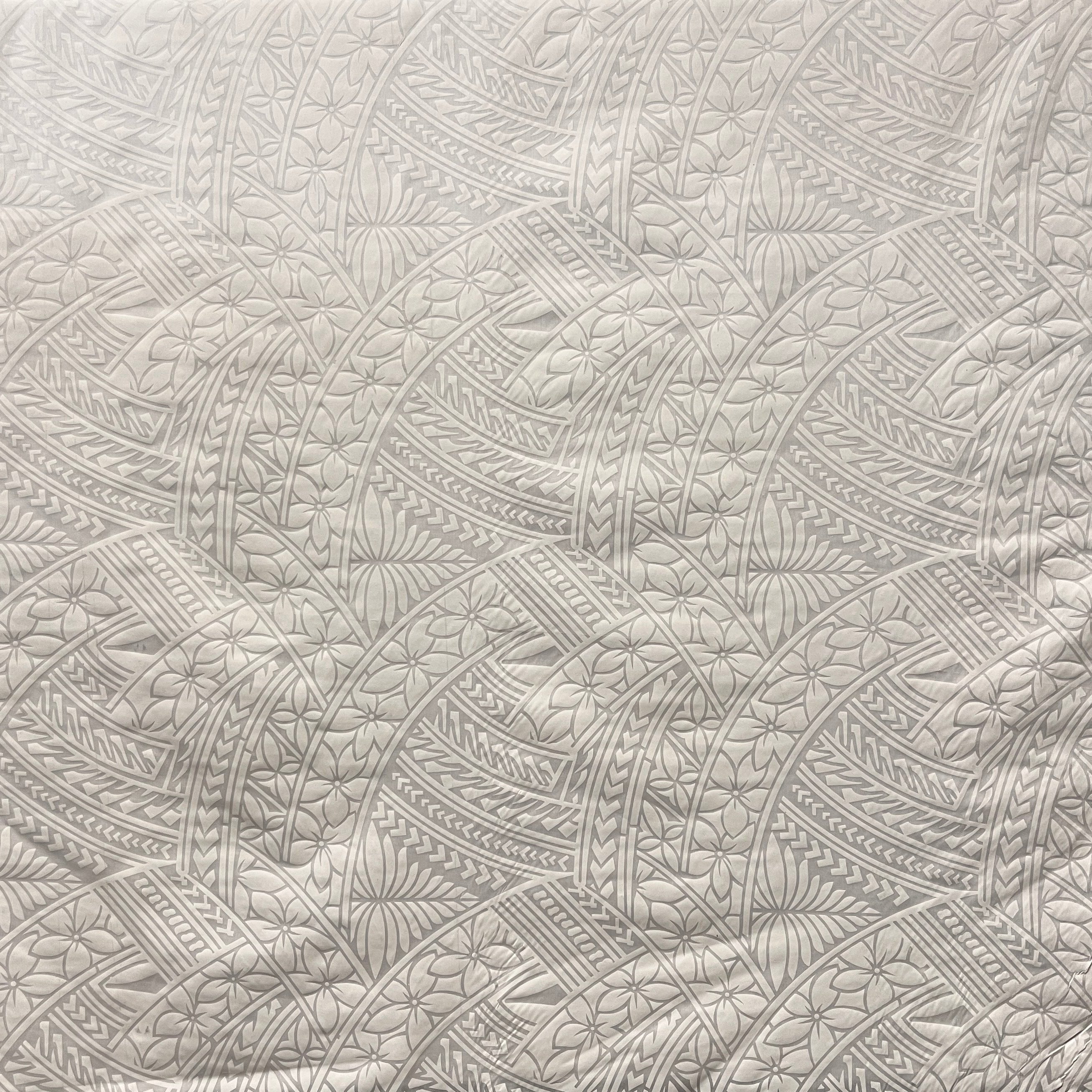 Hibiscus Traditional Polynesian Tattoo Poly Cotton Fabric | Islands Fabric