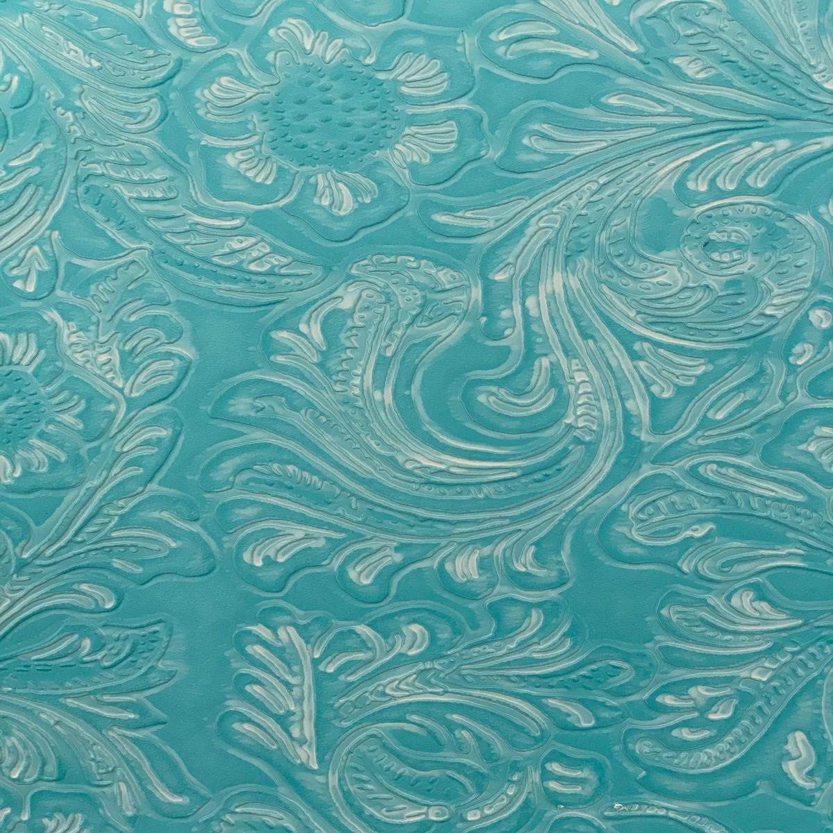 Western Floral PU Faux Leather Vinyl Fabric