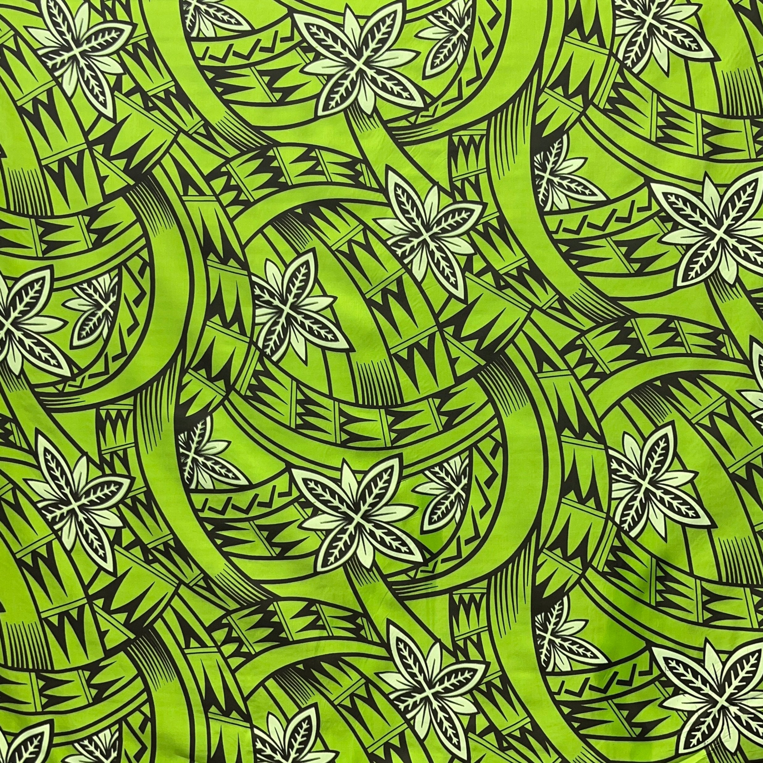 Floral Traditional Polynesian Tattoo Background Poly Cotton Fabric | Islands Fabric