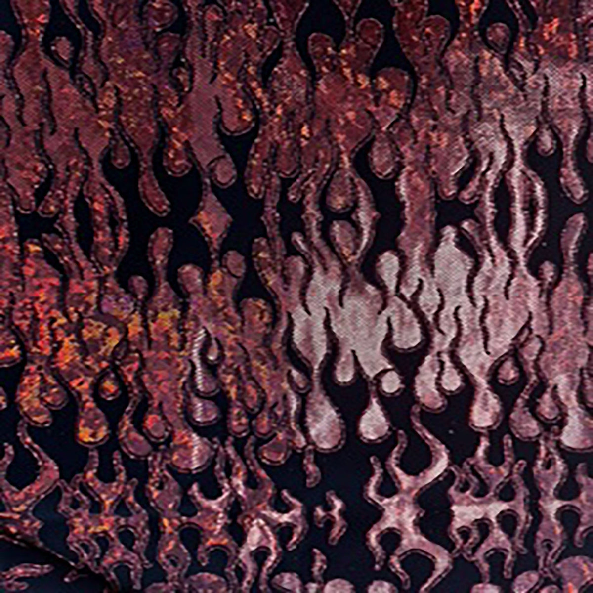 Holographic Fire Foil Print Nylon Spandex Fabric | Spandex Palace