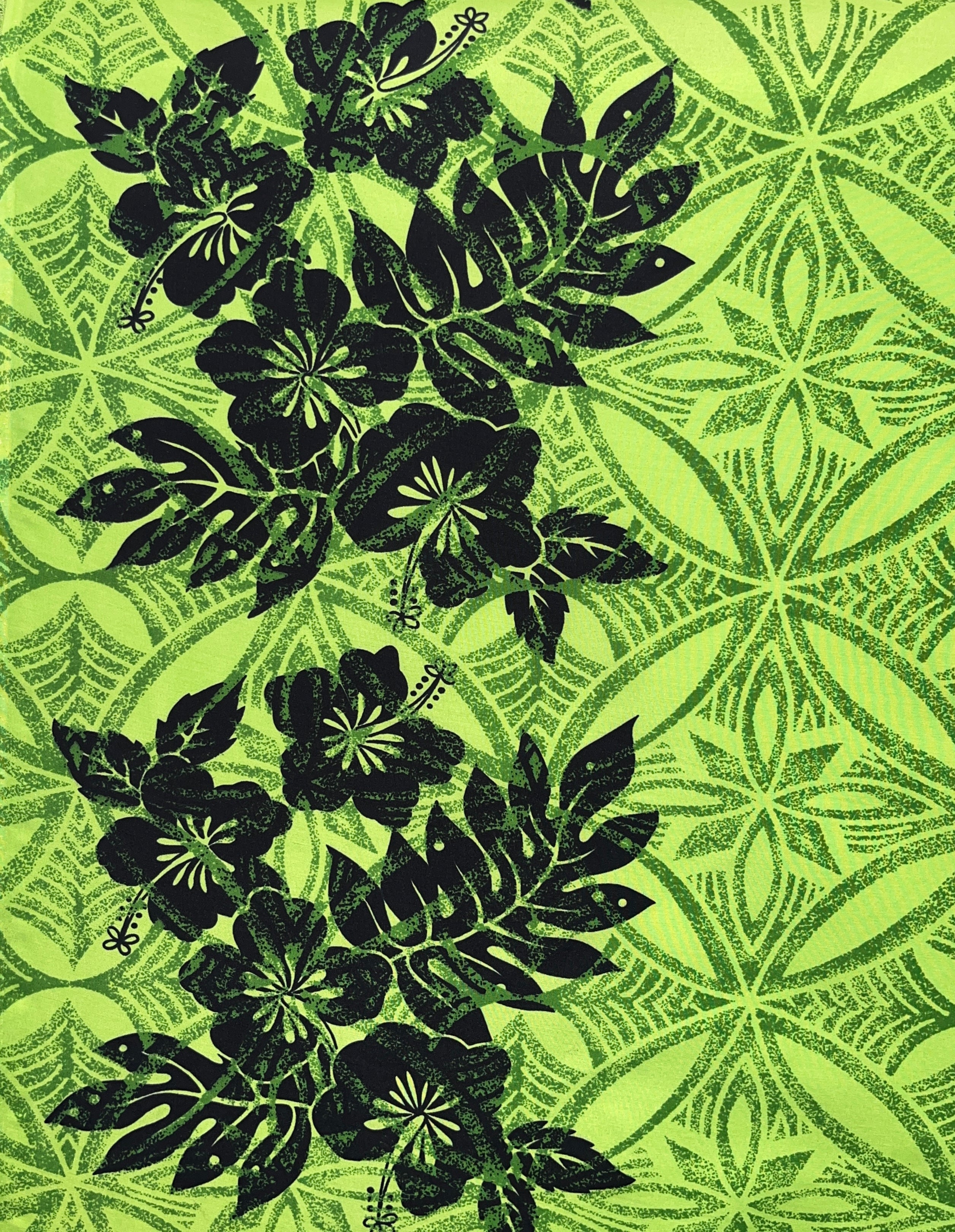 Tropical Floral Border Polyester Fabric | Islands Fabric