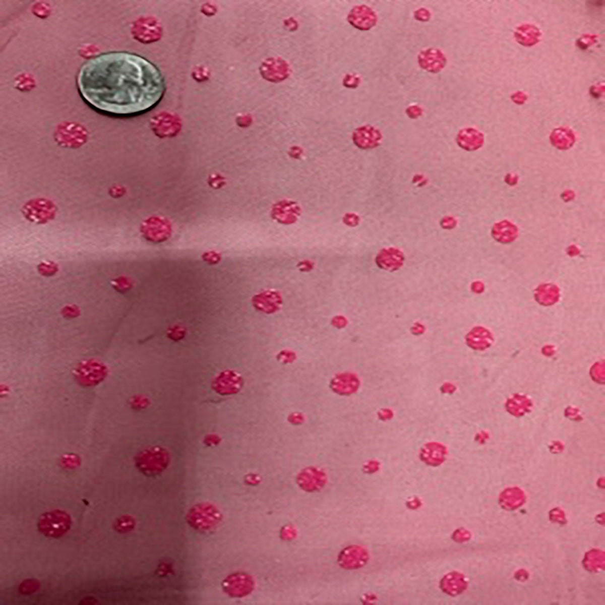 Cosmic Glitter Drop Dots Print Polyester Mesh Fabric | Spandex Palace