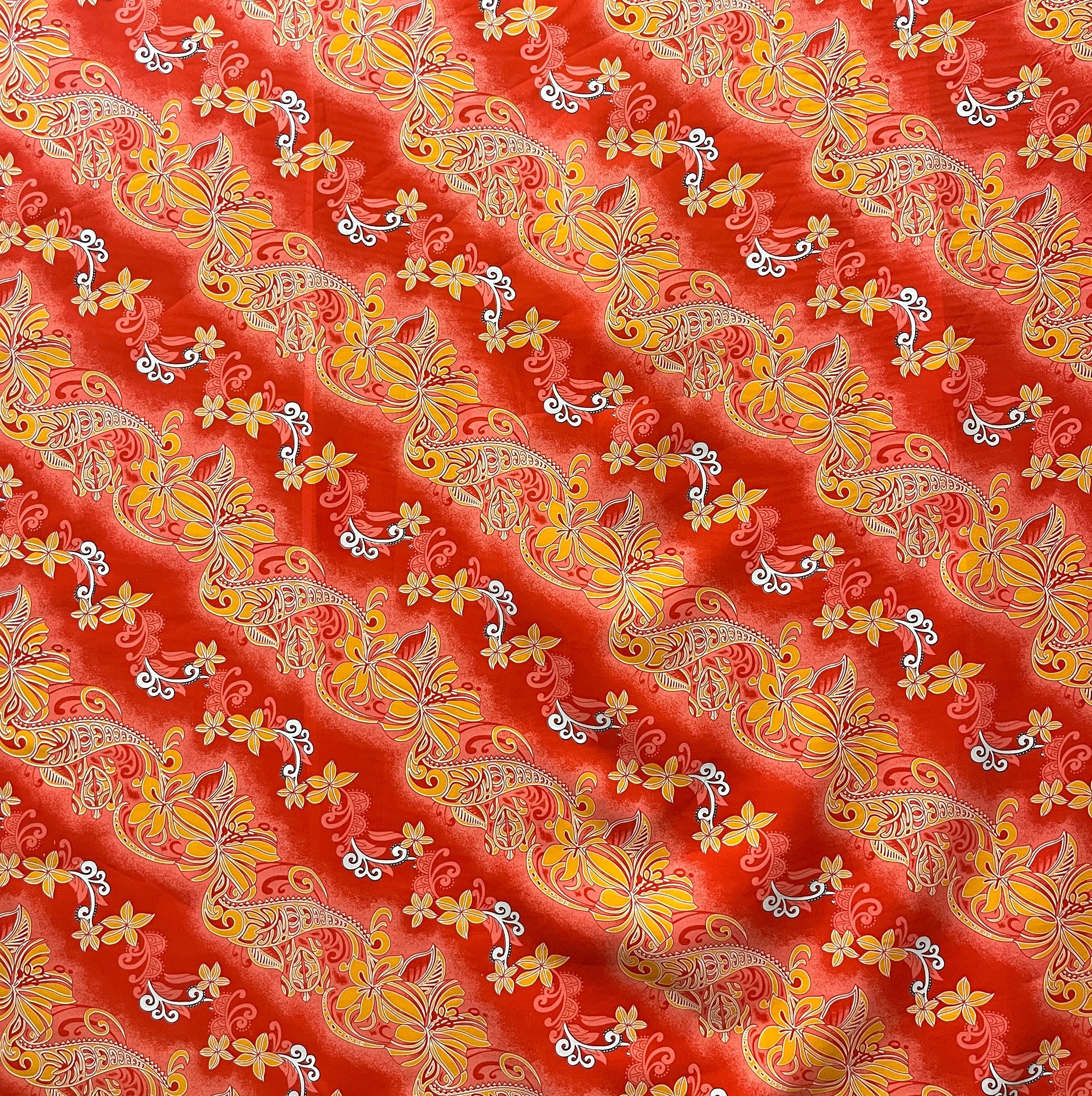 Diagonal Tiare Lei Polyester Fabric | Islands Fabric