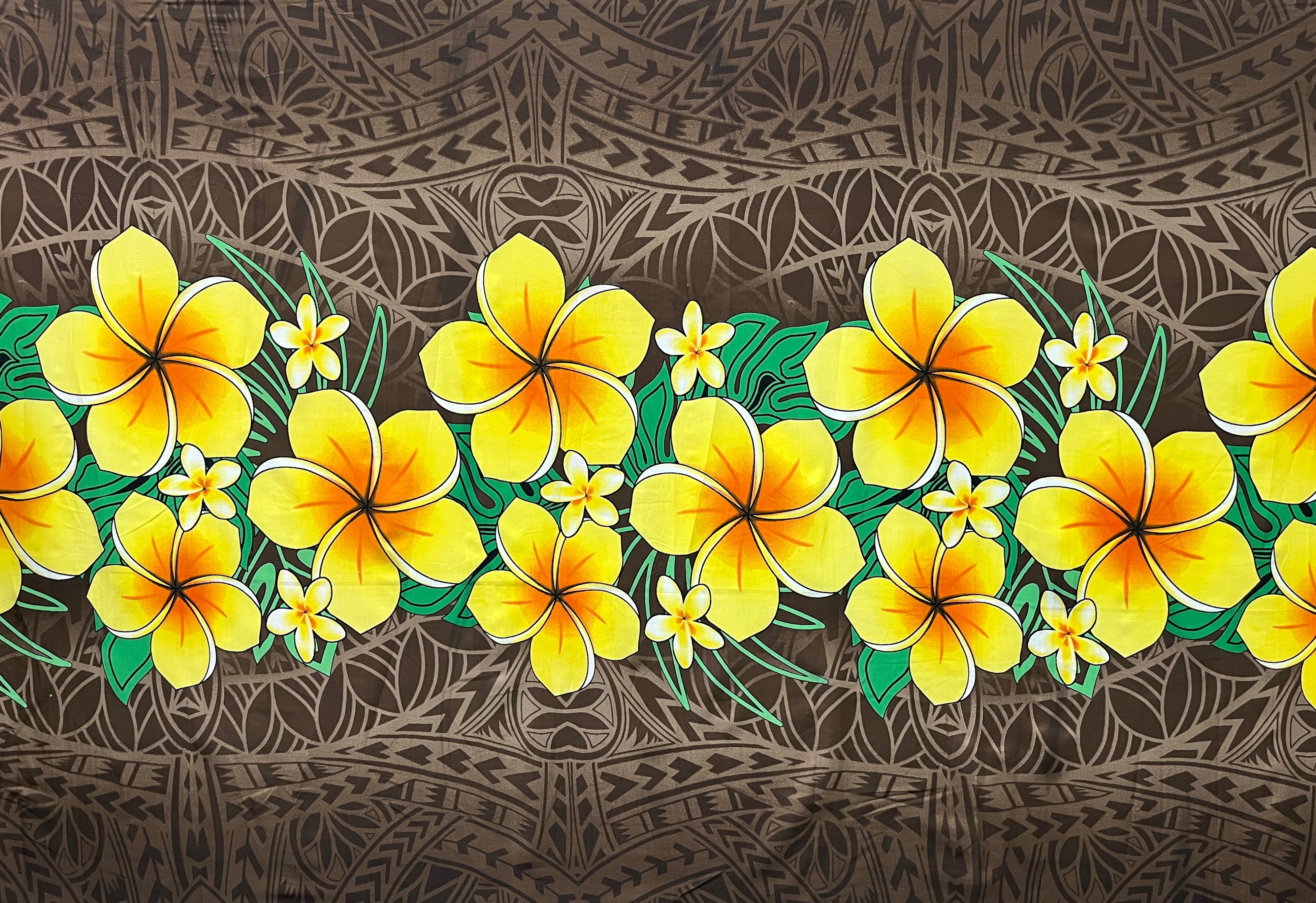 Plumeria Polyester Sarong | Islands Fabric