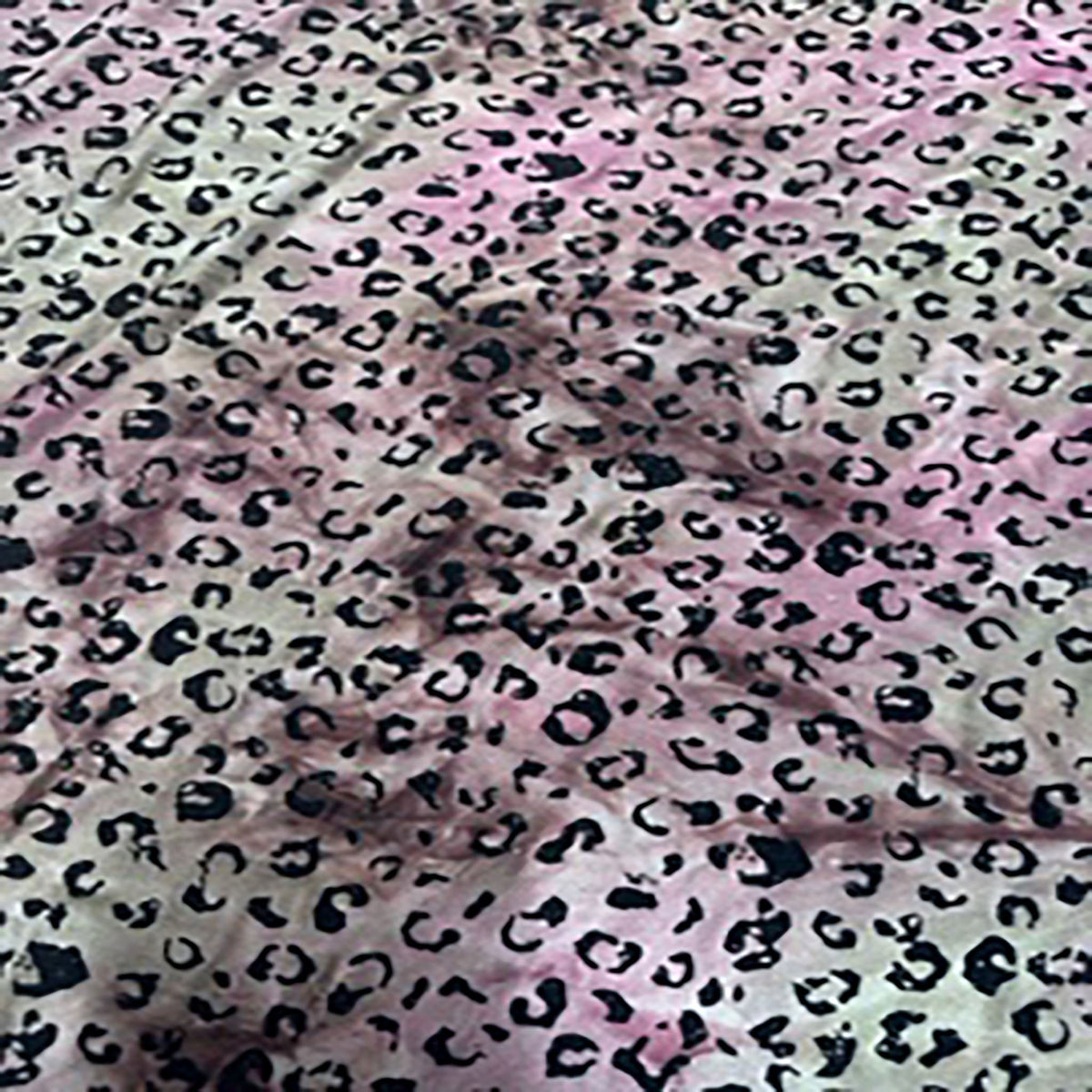 Leopard Tie-Dye Flock 2-Way Flex Poly Spandex Farbic | Spandex Palace