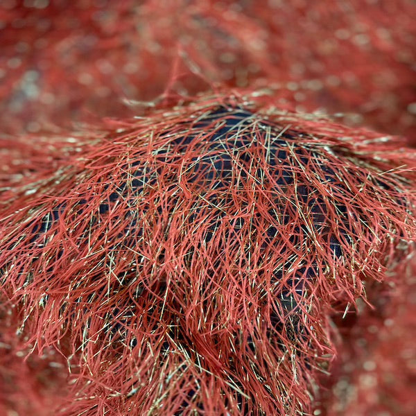 Metallic Faux Fur Tinsel Ostrich Feather Fabric