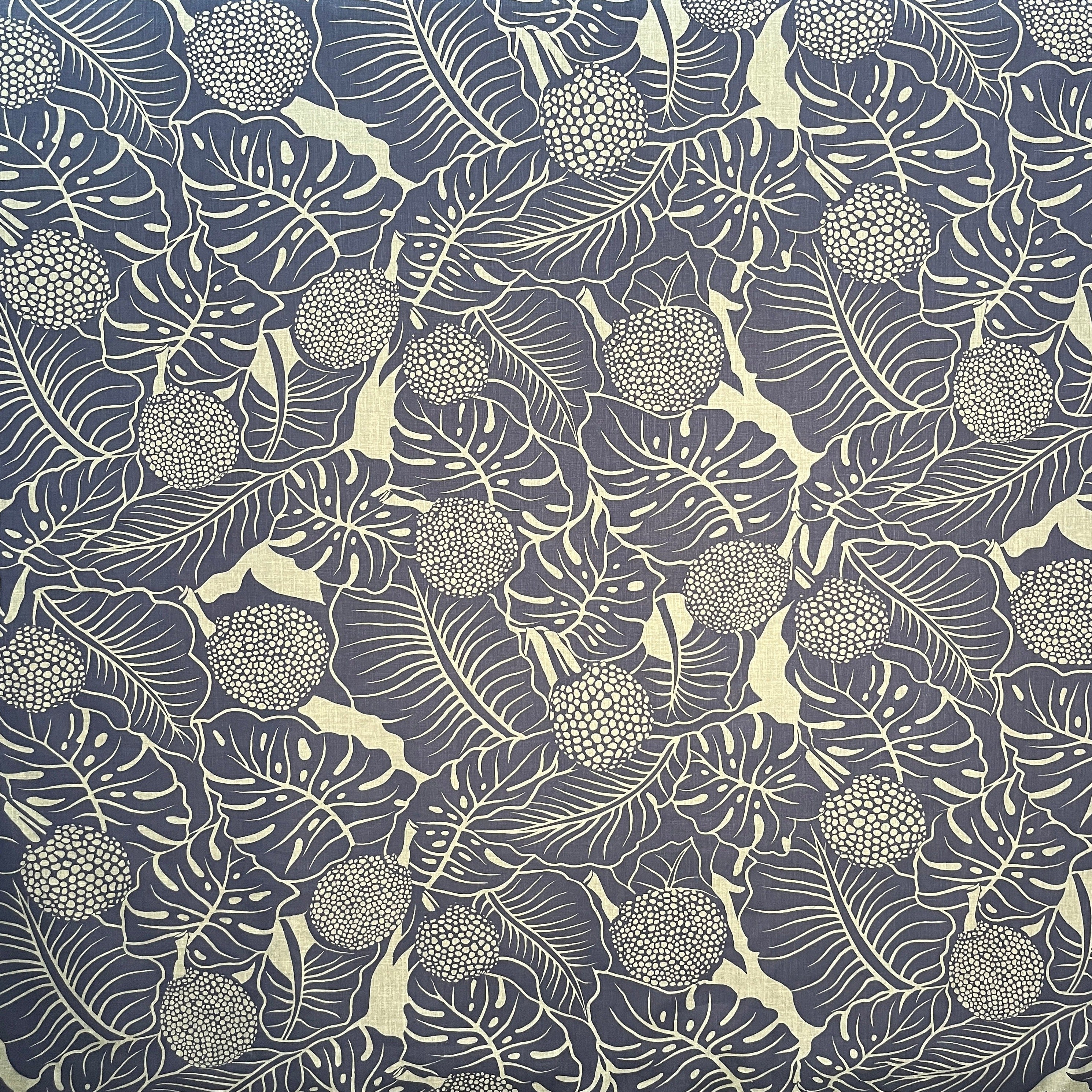 Durian Banana Monstera Leaves Fabric | Chambray (Denim Look)