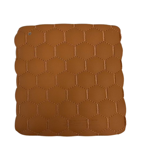 Honeycomb Hexagon Quilted Foam Backed Faux Leather Vinyl Fabric