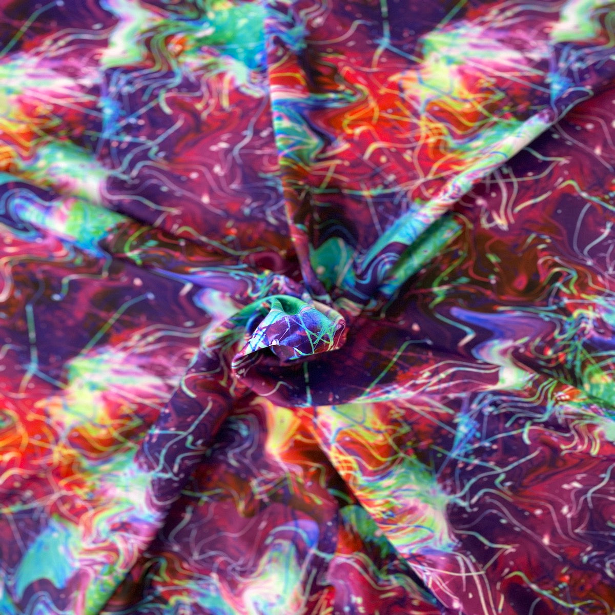 Multicolor Laser Tie Dye Print Nylon Spandex Fabric
