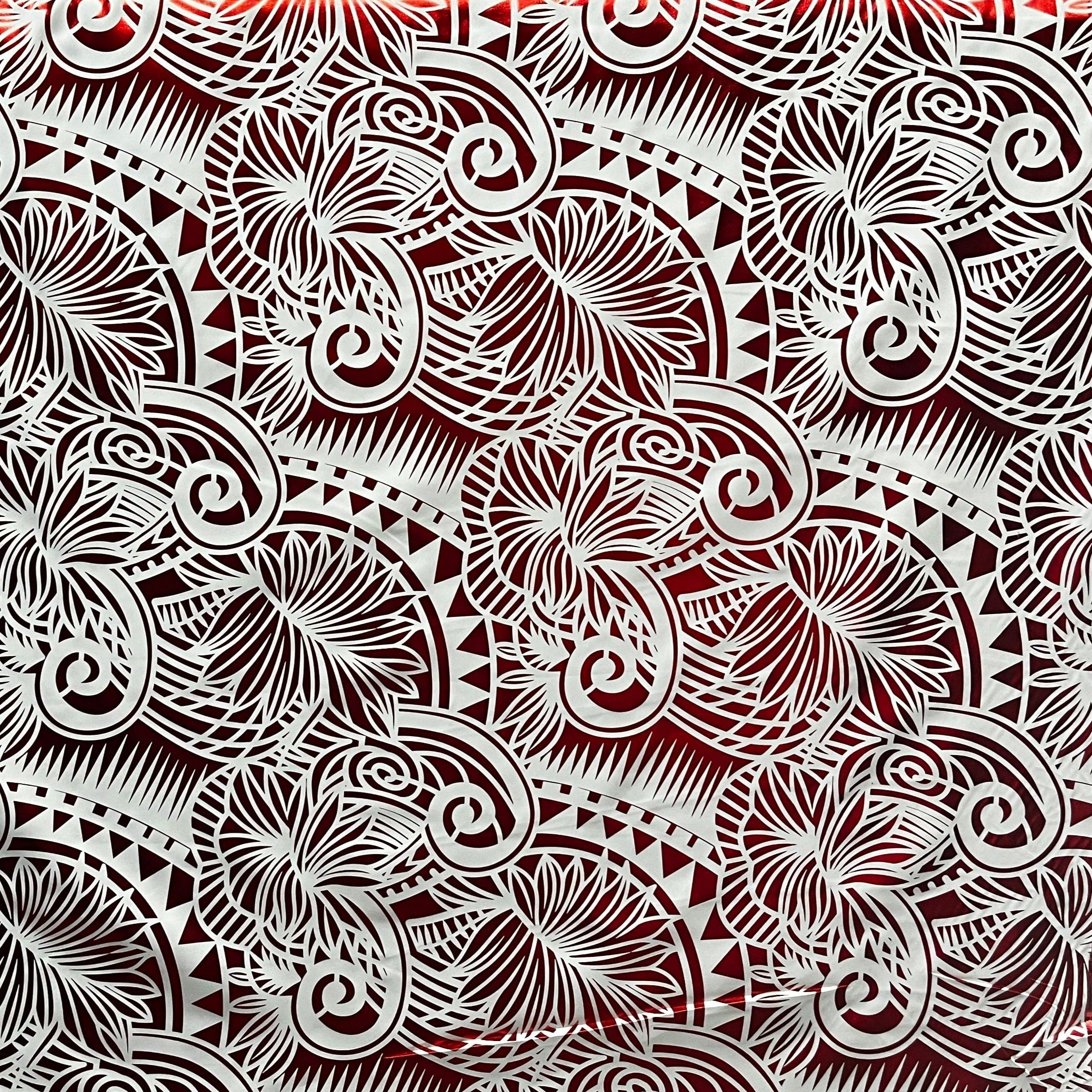 Palm Leaves Traditional Tattoo Polyester Foil | Islands Fabric