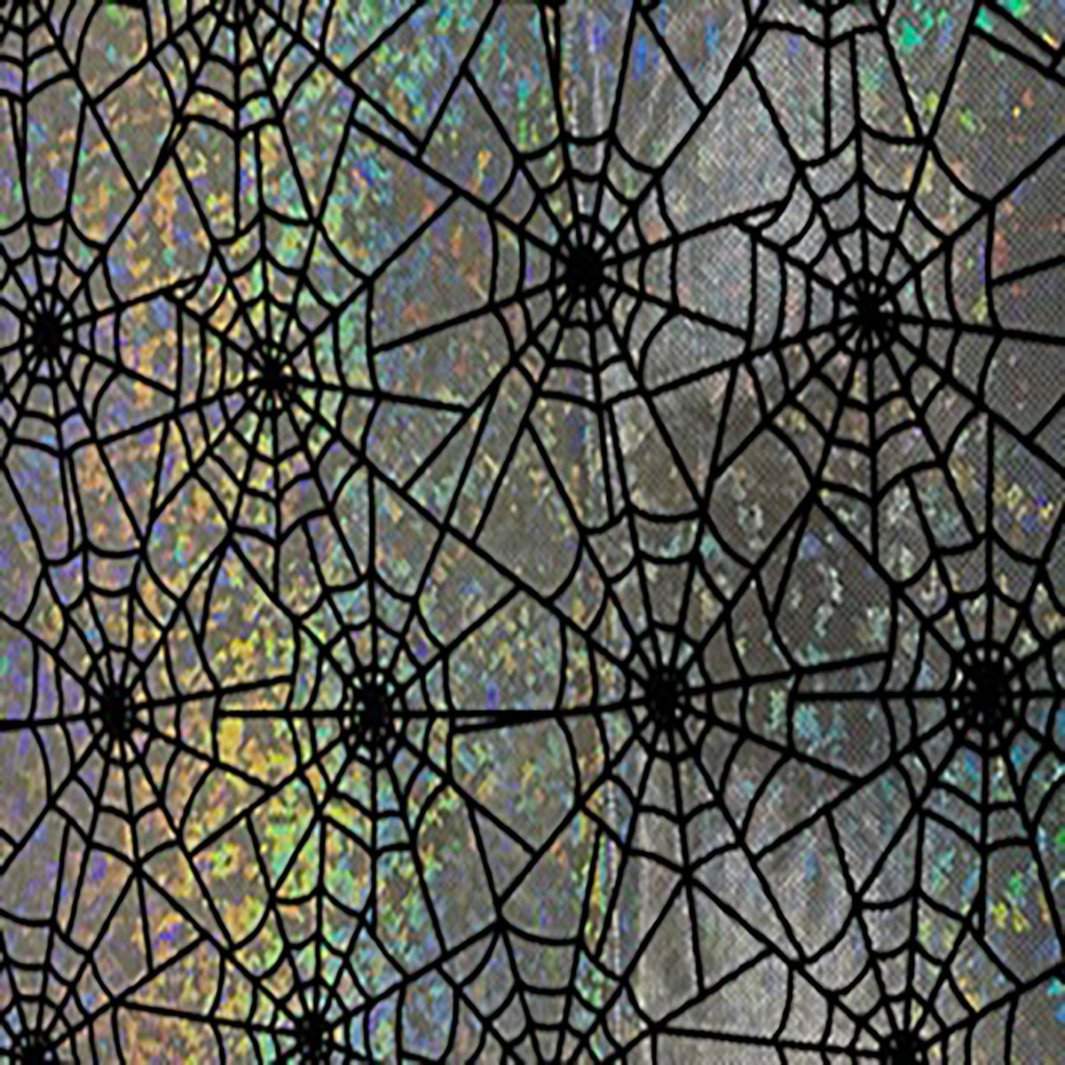 Spider Web Flocked Holo 4-Way Stretch Nylon Fabric| Spandex Palace