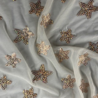 Sparkle Starfish Sequin Poly Spandex Stretch Fabric | Spandex Palace