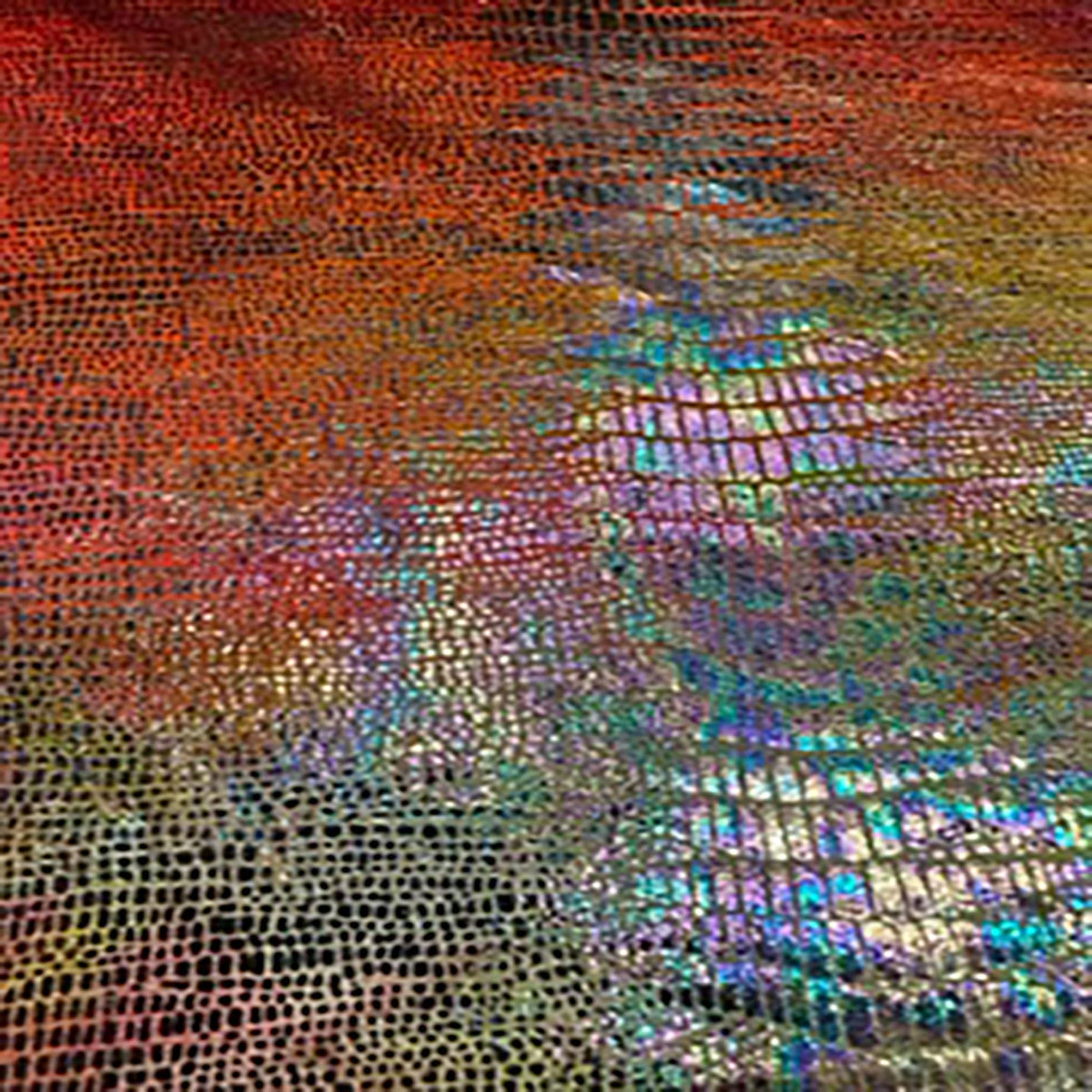 Tie-Dye Velvet Lizard Scale Foil Poly Spandex Fabric | Spandex Palace