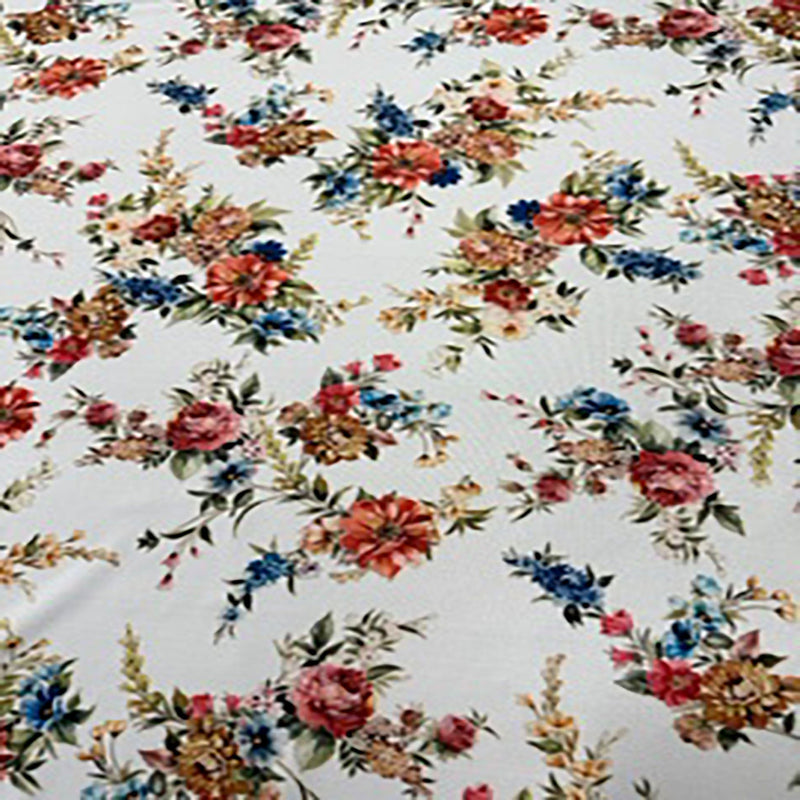 Victorian Floral Paper Print 4-Way Poly Stretch Fabric| Spandex Palace