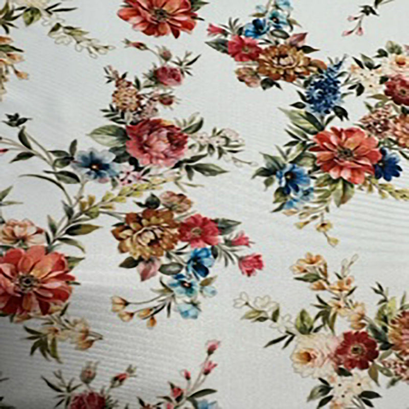 Victorian Floral Paper Print 4-Way Poly Stretch Fabric| Spandex Palace
