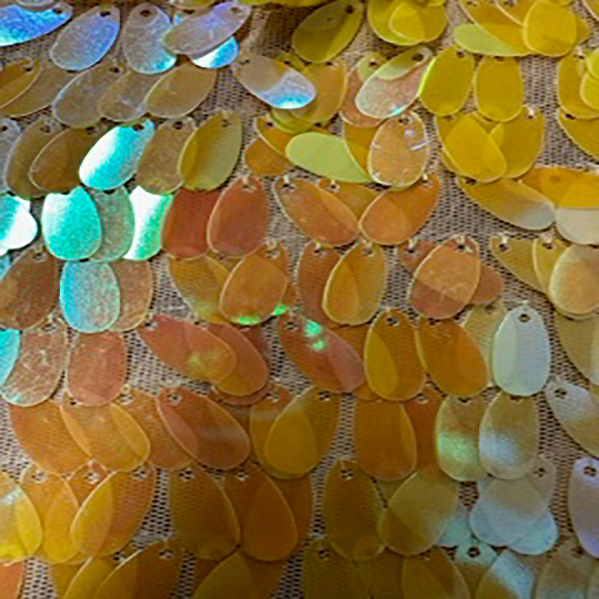 Sequin Dazzling Oval Holographic Poly Mesh Fabric | Spandex Palace
