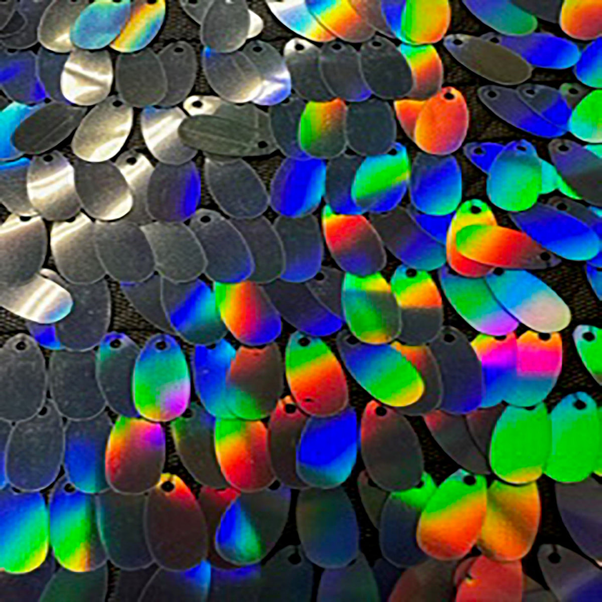 Sequin Dazzling Oval Holographic Poly Mesh Fabric | Spandex Palace