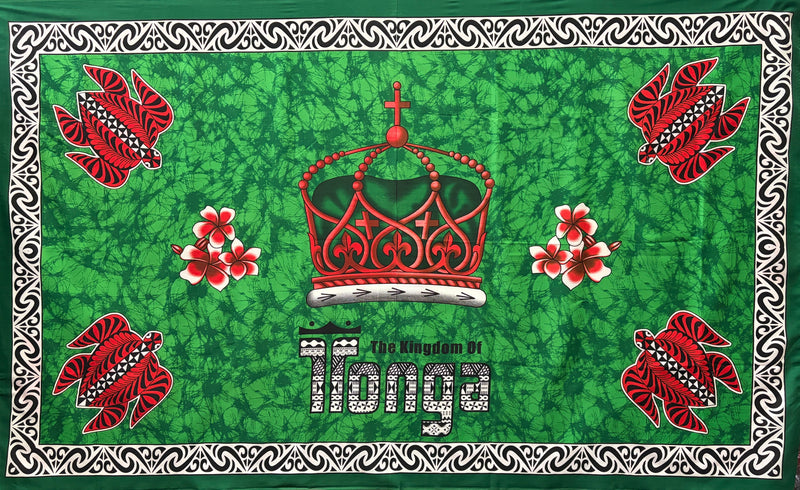 Kingdom of Tonga Crown Turtle Plumeria Sarong | Islands Fabric