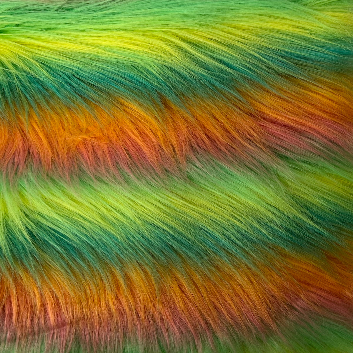Striped Long Pile Faux Fur Fabric