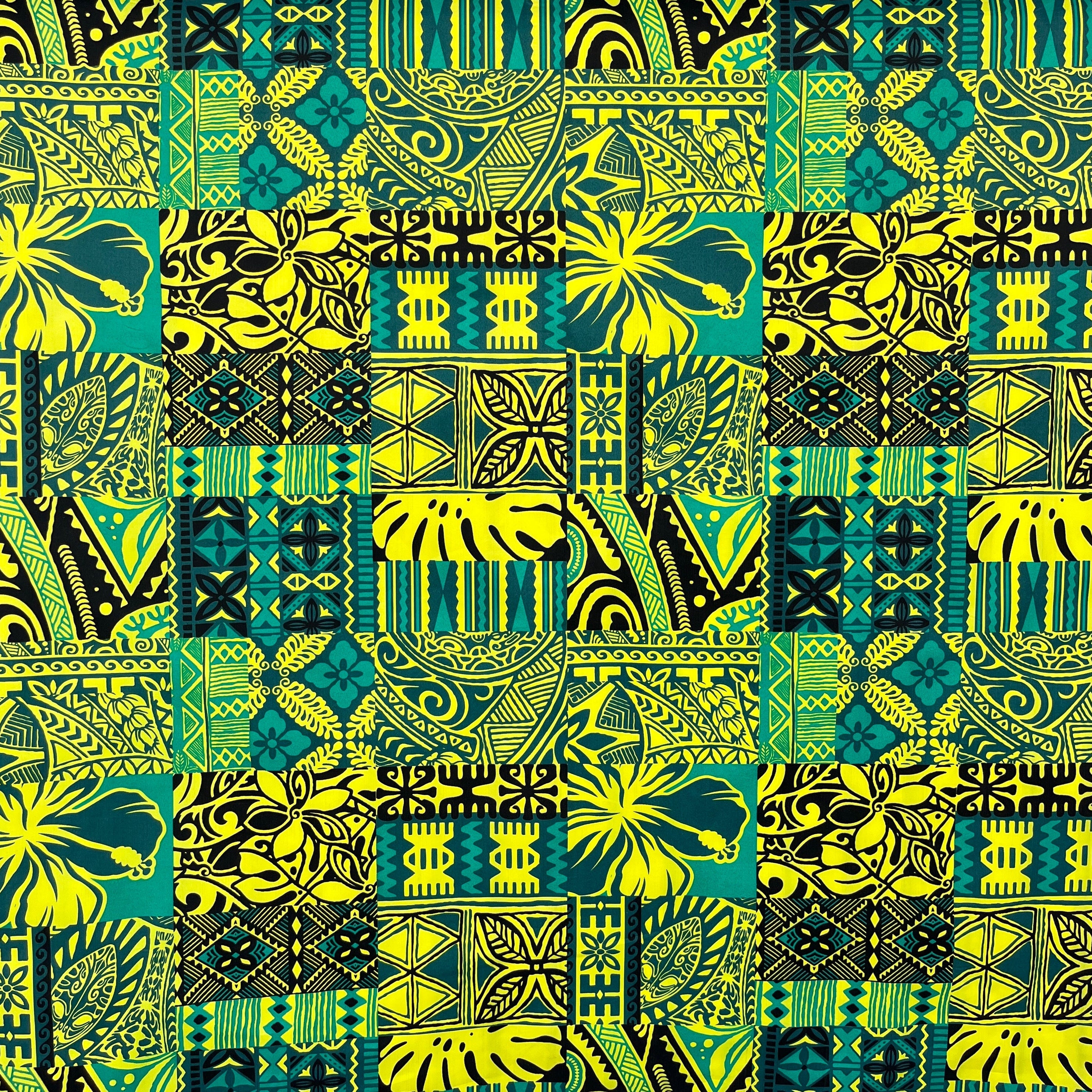 Traditional Polynesian Tapa Design Polyester Fabric | Islands Fabric