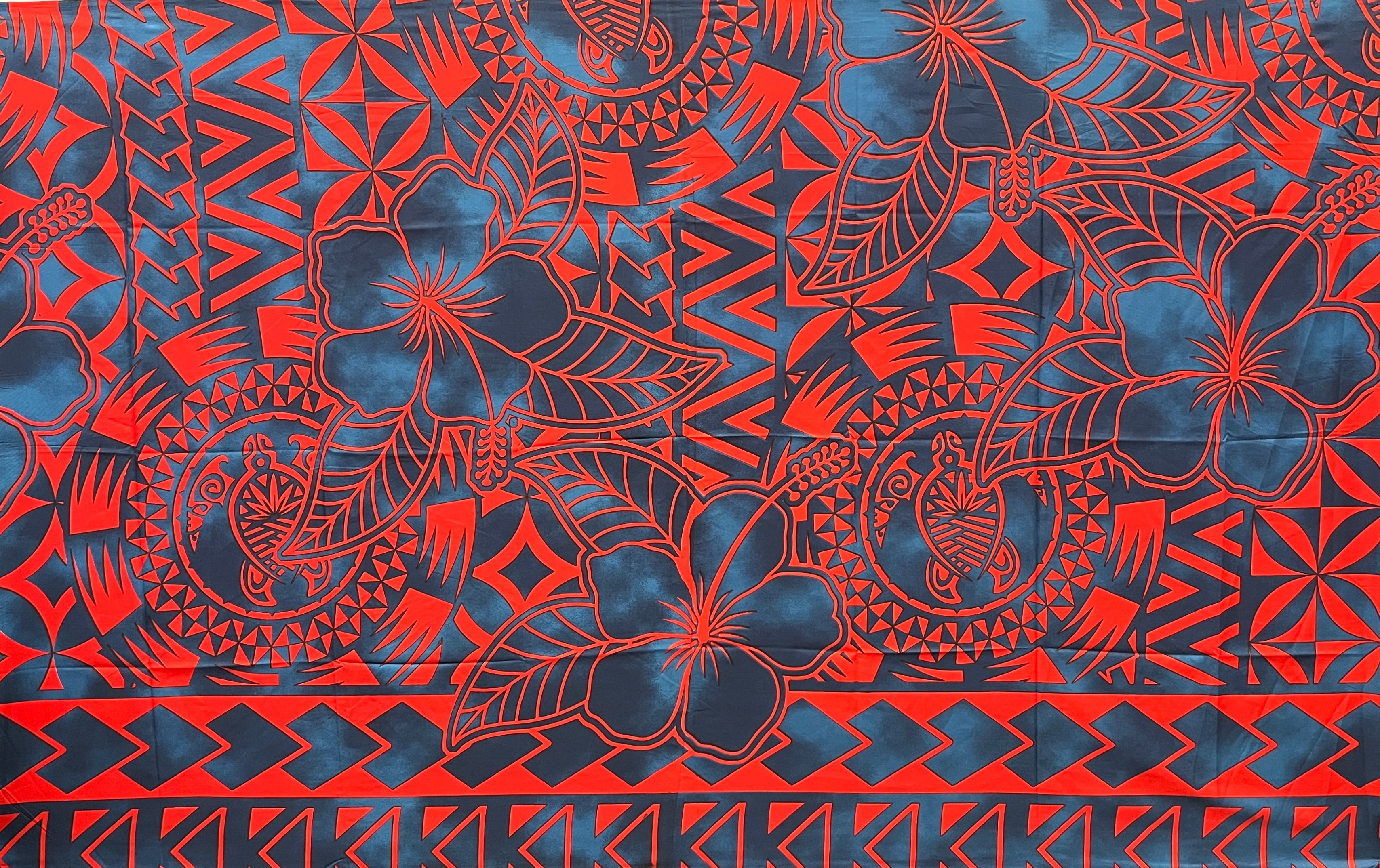 Hibiscus Sea Turtle Polyester Sarong | Islands Fabric