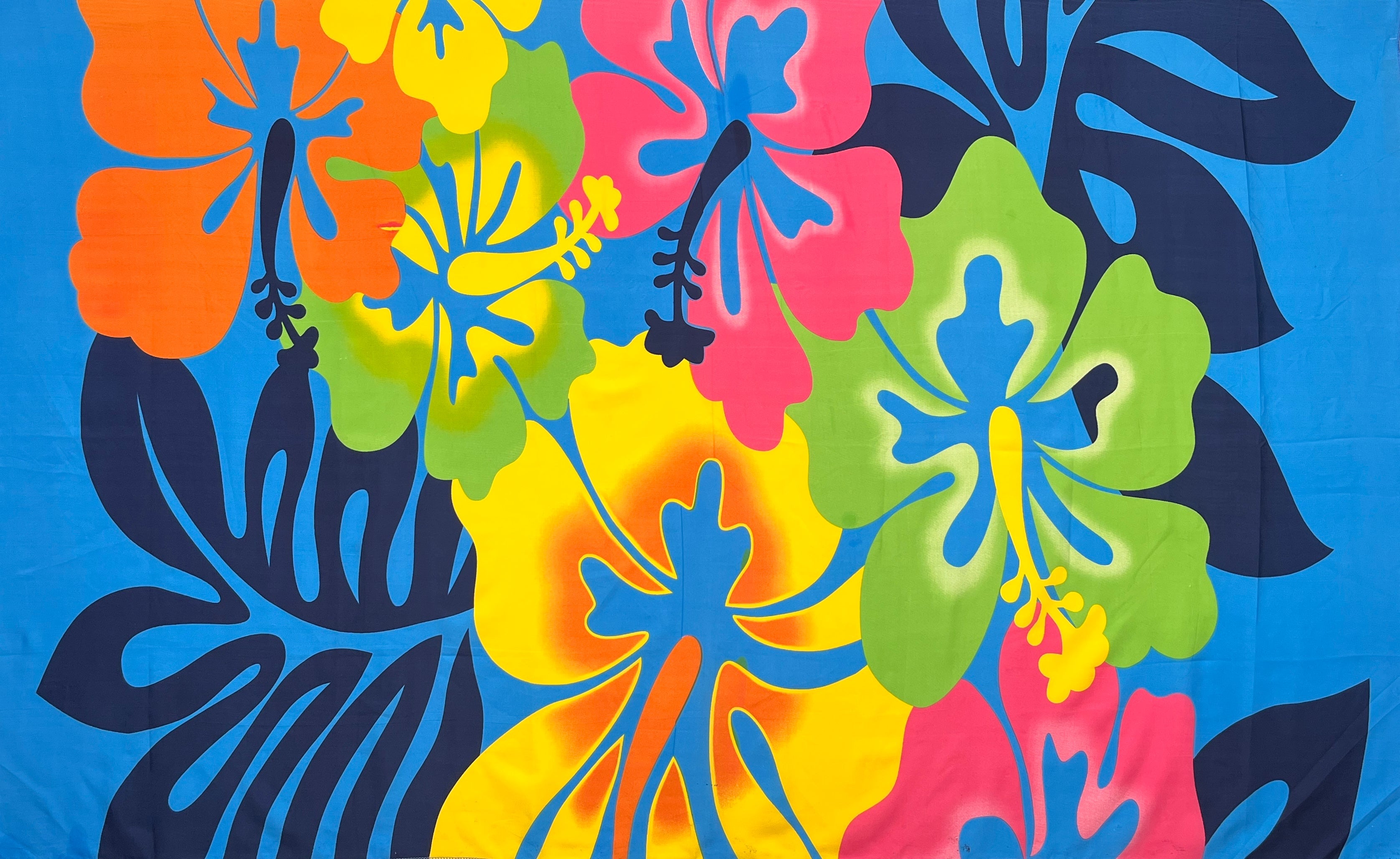 Hibiscus Airbrush Flower Polyester Sarong | Islands Fabric
